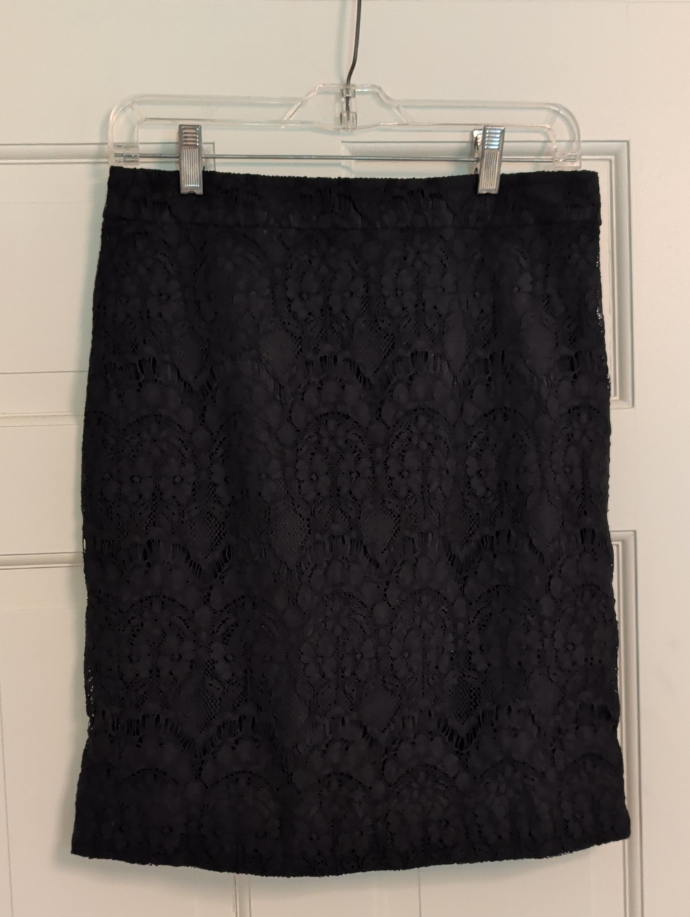 J. Crew Black Lace Pencil Skirt